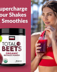 Force Factor Total Beets Organic Beetroot Powder Superfood to Boost Daily Nutrition USDA Organic Vegan GlutenFree and NonGMO Beet Supplement Unflavored 90 Servings