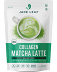 Jade Leaf Matcha Collagen Matcha Latte Sugar Free Premium Barista Crafted Mix - Monkfruit Sweetened - Authentic Japanese Origin (5.3 Ounce Pouch)