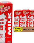 Prairie Farms  Whole Milk  Shelf Stable Boxed UHT Ultra Pasteurized Milk Vitamin D White Milk  Preservative and Hormone Free Gluten Free Kosher Made in USA  1 Quart 4 Pack