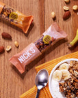 NICK'S Almond Chocolate Snack Bar, Keto Nut Snack for Sports, Hiking & Outdoor Activities, 1G sugar, 3G net carbs, healthy snack, (pack of 12)