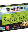 Crown Prince Natural Skinless  Boneless Sardines in Pure Olive Oil 375Ounce Cans Pack of 12