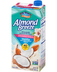 Almond Breeze Dairy Free Almondmilk Blend Almond Coconut Unsweetened Vanilla 32 Ounce Pack of 12