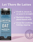 Califia Farms - Oat Barista Blend Oat Milk, 32 Oz (Pack of 6), Shelf Stable, Dairy Free, Plant Based, Vegan, Gluten Free, Non GMO, High Calcium, Milk Frother, Creamer, Oatmilk