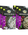 Natural Heaven Hearts of Palm Rice Variety Pack  LowCarb and LowCalorie Brown Rice  White Rice Keto Paleo PlantBased Healthy Food Ready to Eat 9 Oz Ea Pack of 6