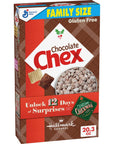 Chex Chocolate Cereal, Gluten Free Breakfast Cereal, Made with Whole Grain, Family Size, 20.3 OZ