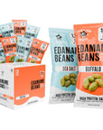 Freds Farm Roasted Edamame Snacks  Sea Salt  Buffalo Variety Low Calorie 09oz 10Pack  KetoFriendly Low Carb High Protein 11g  Vegan GlutenFree  Ideal Crunchy Snack for Office and OntheGo