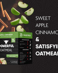 Powerful Nutrition Instant Protein Oatmeal Packets, Apple Cinnamon, 20 Count, 15g of Protein, 3g of Fiber, Kosher, Natural Ingredients, Power Up Your Day with an Instant Breakfast