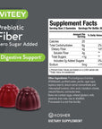 Viteey Fiber Prebiotic [Zero Sugar Added] Gummies - Digestive Heath Regularity Support, Natural Weight Support, Vegan Dietary Supplement, Good for Adults Teens & Kids - Fruit Flavored Pectin Gummy