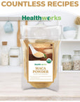 Healthworks Maca Powder Raw 32 Ounces  2 Pounds  Certified Organic Flour Use  Keto Vegan  NonGMO  Premium Peruvian Origin  Breakfast Smoothies Baking  Coffee