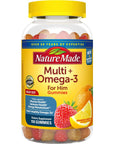 Nature Made Multivitamin for Him with Omega-3, Mens Multivitamins for Daily Nutritional Support, Multivitamin for Men, 150 Gummy Vitamins and Minerals, 75 Day Supply