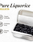 Barkleys Black Licorice Candy Licorice Pellets  Gluten Free Licorice Vegan Black Licorice Intense 1 Can x 16 gr