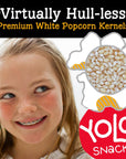 YOLO Gourmet Virtually Hulless Popcorn Kernels Premium White Butterfly Popping Corn Non GMO Gluten Free Vegan 32 Oz Resealable Bag Pack of 1