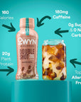 OWYN Only What You Need Double Shot Coffee Protein Shake 180mg Caffeine 20g Delicious Vegan Protein Zero Sugar Zero Net Carbs Vanilla Latte 12 Fl Oz 24 Pack