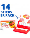 Trident Layers Strawberry  Citrus Sugar Free Gum 12 Packs of 14 Pieces