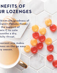 Manuka Health Manuka Honey Lozenges  15 Blackcurrant Flavored Lozenges  Natural Throat Lozenges Infused with Raw Manuka Honey and Vitamin C for Immune Support