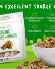 Organic Walnuts Unsalted 2 Pack 2LBS16oz bags Natural Shelled Walnut Halves  Pieces  Raw Organic Walnuts  Unsalted For Snacking Baking Topping  NonGMO No Preservatives