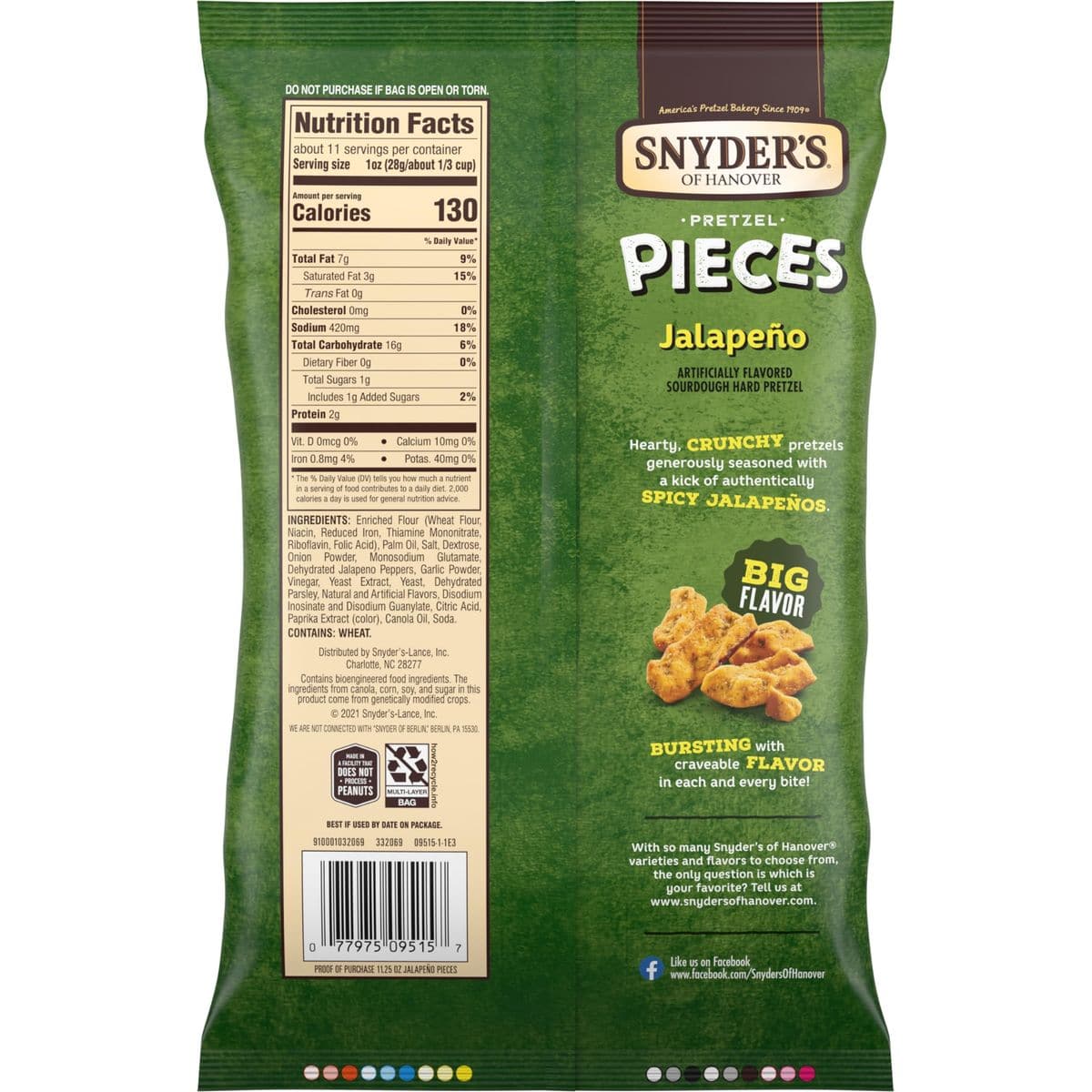 Snyders of Hanover Pretzel Pieces Jalapeno 1125 Oz