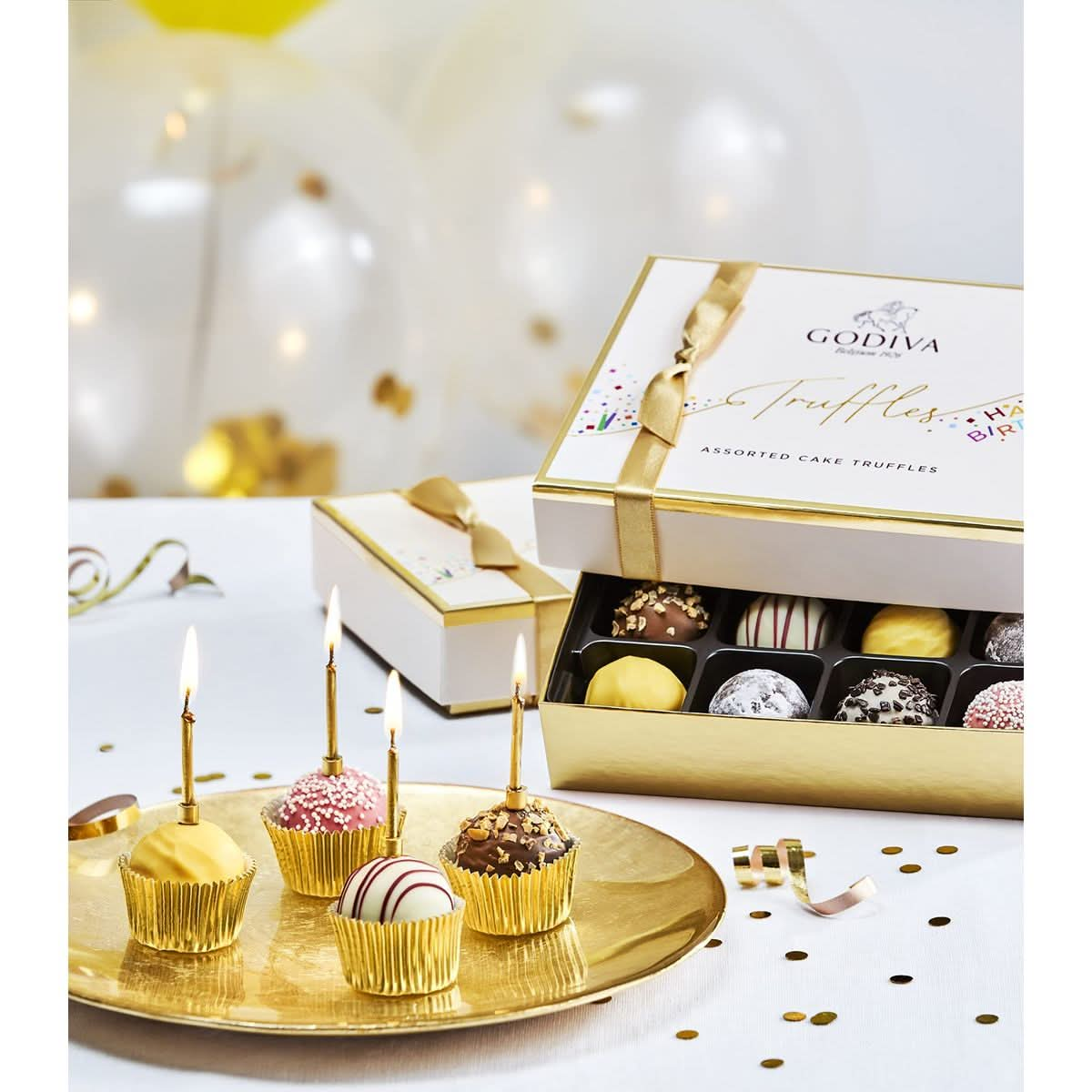 Godiva Chocolatier Birthday Truffles Assorted Chocolate Gift Box 12 pc