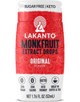 Lakanto Liquid Monk Fruit Extract Drops - Zero Calorie, Zero Sugar, Keto Drink Sweetener, Sugar Substitute, On the Go, Tea, Coffee, Water, Smoothies, Other Drinks (Original - 1.76 fl oz - Pack of 1)