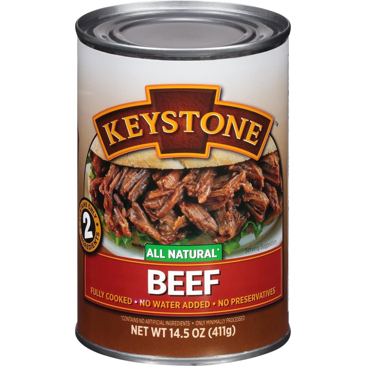 Keystone Meats All Natural Canned Beef 145 Oz Long Shelf Life Emergency Survival Food Canned Meat  Fully Cooked Ready to Eat  Gluten Free Pack of 3