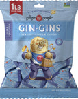 GIN GINS Super Strength Hard Ginger Candy by The Ginger People - Anti-Nausea and Digestion Aid, Individually Wrapped Healthy Candy - Super Strength Ginger Flavor, Large 1 lb Bag (16 oz) - Pack of 1