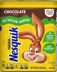 NESTLE NESQUIK No Sugar Added Chocolate Flavored Powder 16 oz Canister