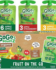 GoGo squeeZ Fruit on the Go Organic Variety Pack, Apple, Strawberry & Banana - 3.2 oz (Pack of 12)