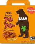 Bear Yoyo BEAR, Real Fruit Yoyos, 0.7 Oz, No added Sugar, All Natural, non GMO, Gluten Free, Vegan, Healthy on-the-go snack for kids & adults, Mango, 5 Count (Pack of 5)