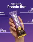 Nicks Protein Bars Triple Chocolate  15g protein  210 calories  Low Carb Keto Friendly Snacks No Added Sugar Multipack 24 bars x 50g