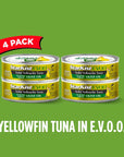 StarKist EVOO Solid Yellowfin Tuna in Extra Virgin Olive Oil 45 oz 4 Pack Canned Tuna Fish Wild Caught Gluten Free Ready to Eat Perfect for Salads Keto Meals and Snacks