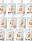 White Leaf Provisions Biodynamic & Organic Baby Food/Snacks - 12 x 3.17 Oz Carrot, Sweet Potato & Pea Unsweetened Baby Food Pouches - Squeeze Baby Food & Toddler Snack