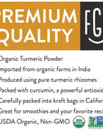 FGO Organic Turmeric Powder w/Curcumin, 100% Raw from India, 8oz (Pack of 1)