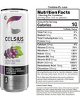 CELSIUS Sparkling Grape Rush - Functional Essential Energy Drink 12 Fl Oz (Pack of 12)