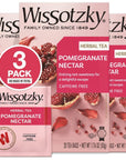 Wissotzky Pomegranate Herbal Tea 3 Pack  60 Tea Bags  Antioxidant Rich  Caffeine Free Tea