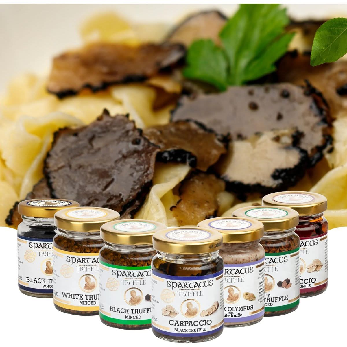 Spartacus CARPACCIO Black Truffles Preserved in Extra Virgin Olive Oil Perfect Gourmet Condiment for Pizza Pasta Salads Potatoes Meat and Eggs Vegan Gift IDEA 40 g