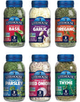 Litehouse Freeze-Dried Herb Pantry Staple (Garlic, Jalapeno, Spring Onion, Ginger, Red Onion, and Poultry Herb Blend)  6-Pack