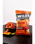 Buffalo Chicken Protein Chips by Wilde Chips, Thin and Crispy, High Protein, Keto Friendly, Made with Real Ingredients, 2.25oz Bag (8 Pack)