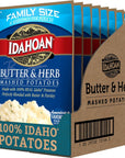 Idahoan Butter  Herb Mashed Potatoes Family Size 8 oz Pack of 8