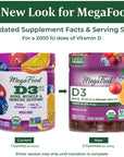 MegaFood Vitamin D3 2000 IU (25 mcg) - Vitamin D Gummies - Bone, Muscle & Immune Support Supplement - USDA Organic, Non-GMO, Made Without 9 Food Allergens - Mixed Fruit - 70 Gummies (35 Servings)