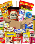 Journey of Asia Korean Snack Box 38 Count  Care Package Individually Wrapped Packs of Snacks Chips Cookies Candy and Tteokbokki Treats for Kids Children College Students Friends Family