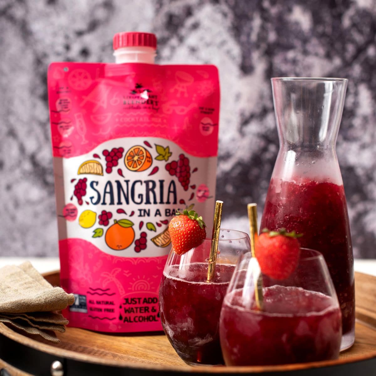 Lt Blenders Sangria in a Bag  Wine Slushie Mixes  Each Bag Makes 12 Gallon of Frozen Red Sangria Mix  NonGMO Wine Freezer Mix  Make with Wine Liquor or as a Mocktail  Pack of 3