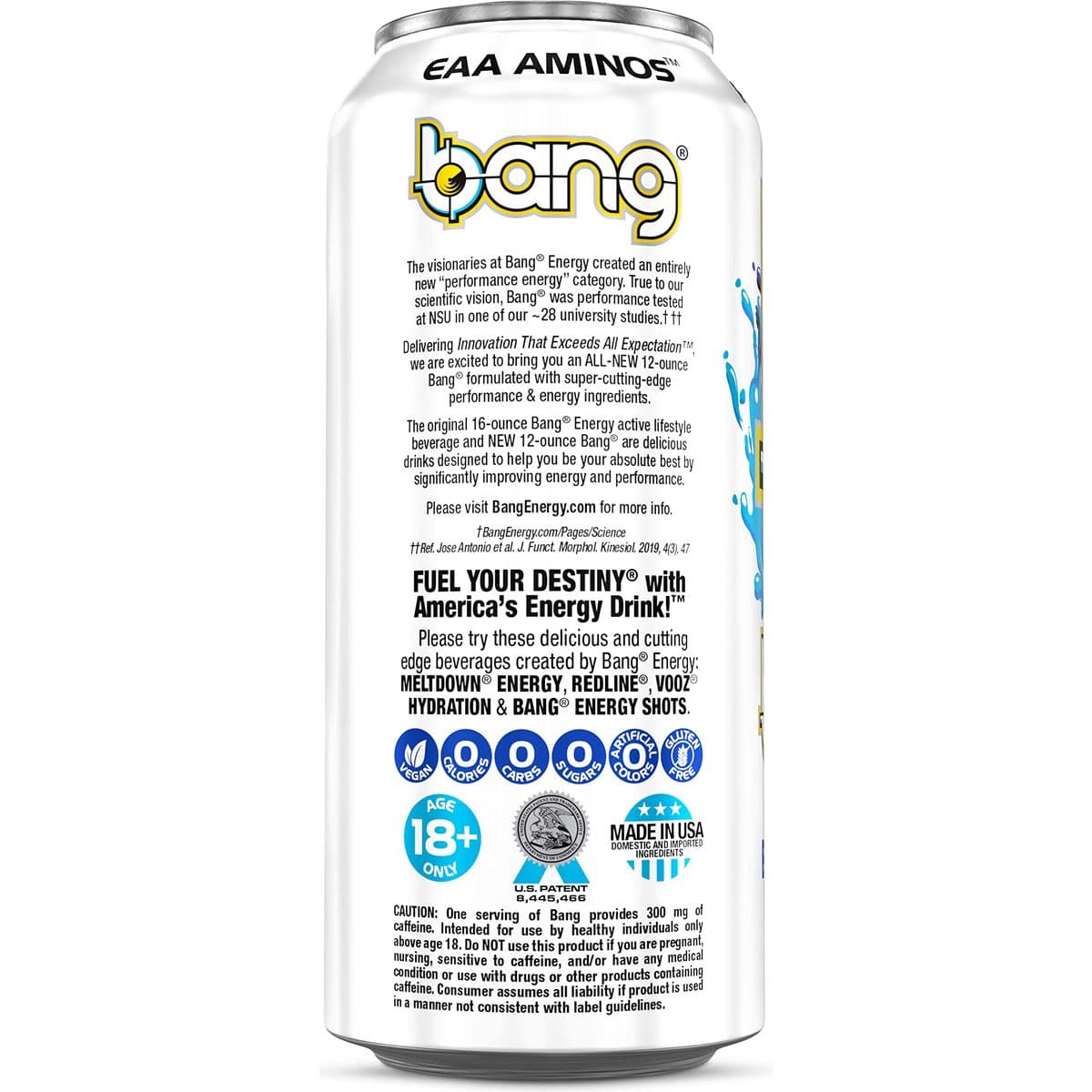 Bang Energy Blue Razz SugarFree Energy Drink 16Ounce Pack of 12