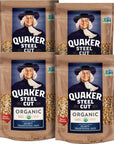 Quaker Steel Cut Oats, USDA Organic, Non GMO Project Verified, 20oz Resealable Bags (Pack of 4)