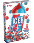 Kelloggs ICEE Cold Breakfast Cereal 8 Vitamins and Minerals Kids Snacks Cherry and Blue Raspberry 83oz Box 1 Box