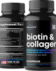 Biotin Capsules with Collagen and Keratin - 25000MCG Per Serving - Biotin Vitamins for Hair, Skin and Nails - Premium Biotin Supplement for Hair Growth for Women and Men - Metabolism Support - 60 Caps