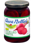 Aunt Nellies Sliced Pickled Beets  Tangy Earthy Sweet and Delicious  Deep Vibrant Ruby RedPurple  Grown  Made in USA  Smoothies Salads Side Dishes  16 oz glass jars Pack of 2