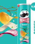 Pringles Potato Crisps Chips, Lunch Snacks, On-The-Go Snacks, Ranch, 5.5oz Can (1 Can)