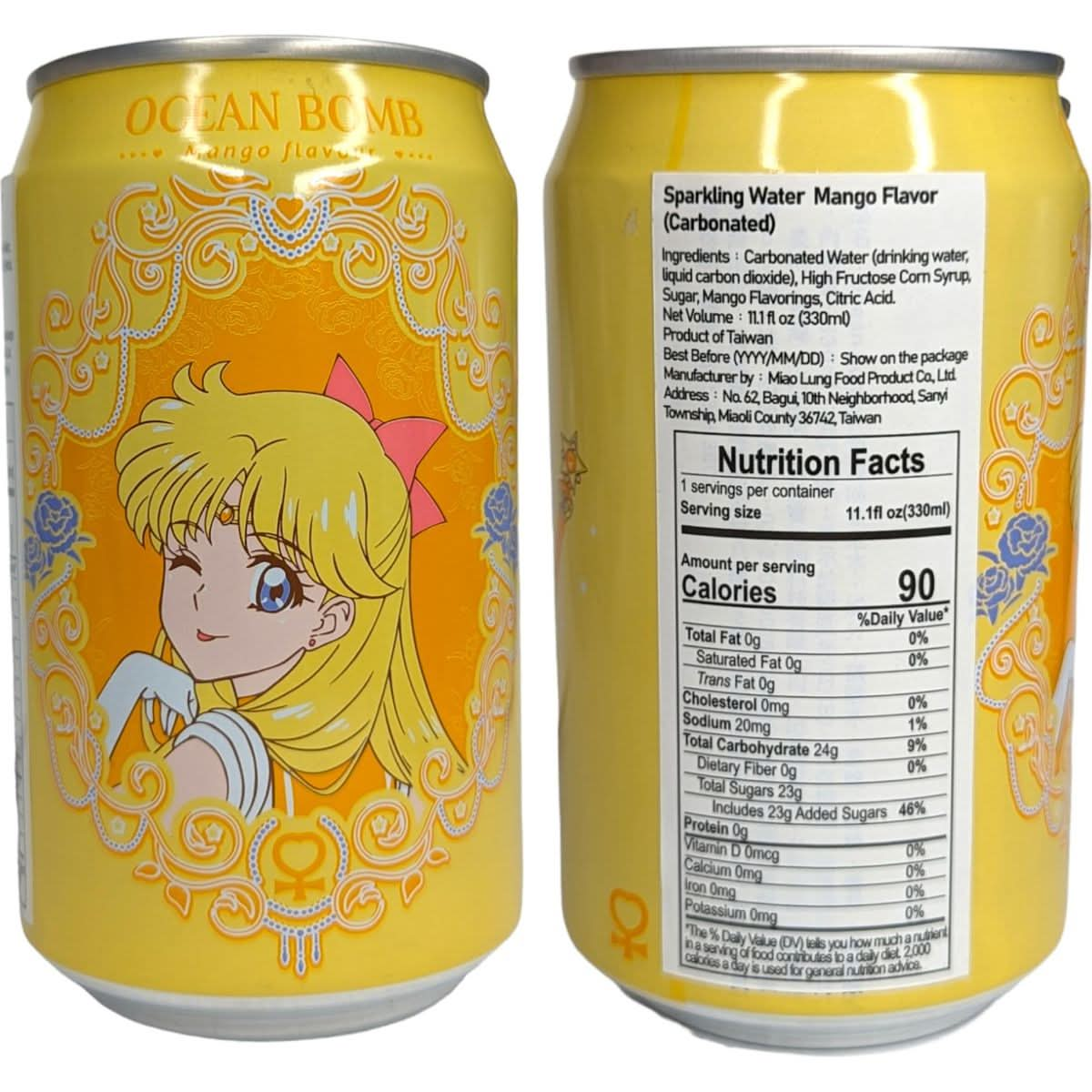 Ocean Bomb Carbonated Water Sailor Scouts Anime Collectible Can Drink Moon Mercuty Mars Jupiter Venus with 1 Blehblu Coaster