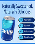 Zevia Zero Calorie Soda Cola 16 Ounce Cans Pack of 12