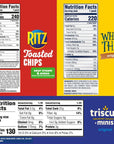 Nabisco Cracker Variety Pack RITZ Toasted Chips Wheat Thins Whole Grain Wheat Crackers and Triscuit Minis Whole Grain Wheat Vegan Crackers 40 Snack Packs